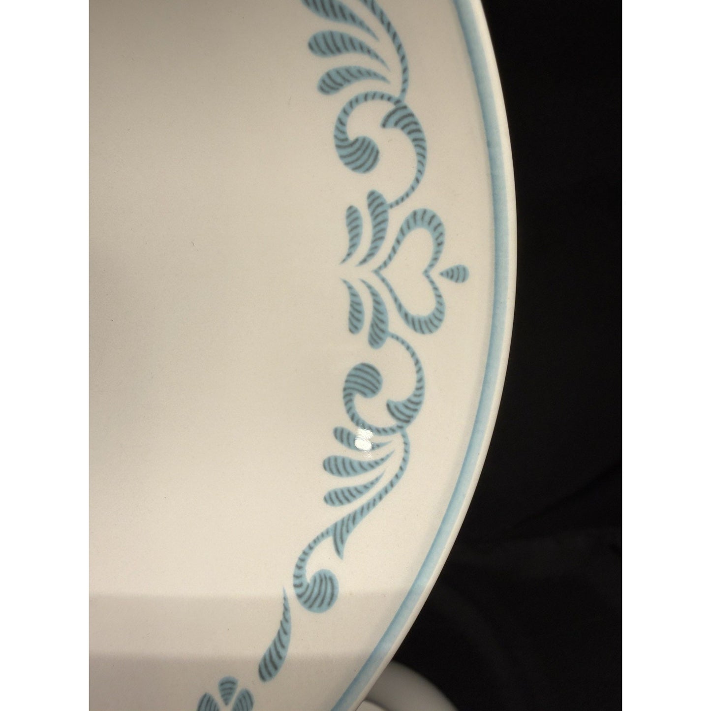 Franciscan Blue Fancy Whitestone Cereal Bowls White Blue Round 6” x 2” set of 4