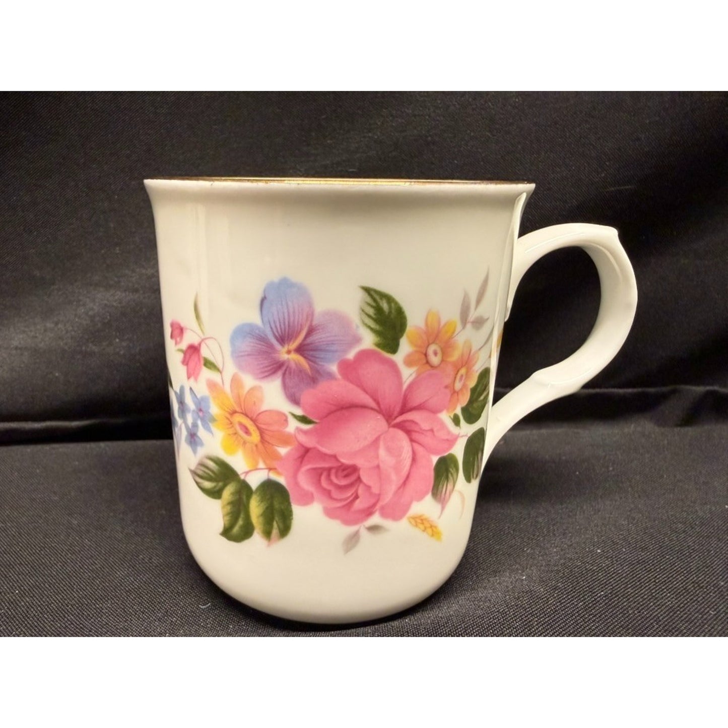 Set of 6 Sadler Wellington Fine Bone China Floral Coffee Tea Mugs Vintage 3.5"