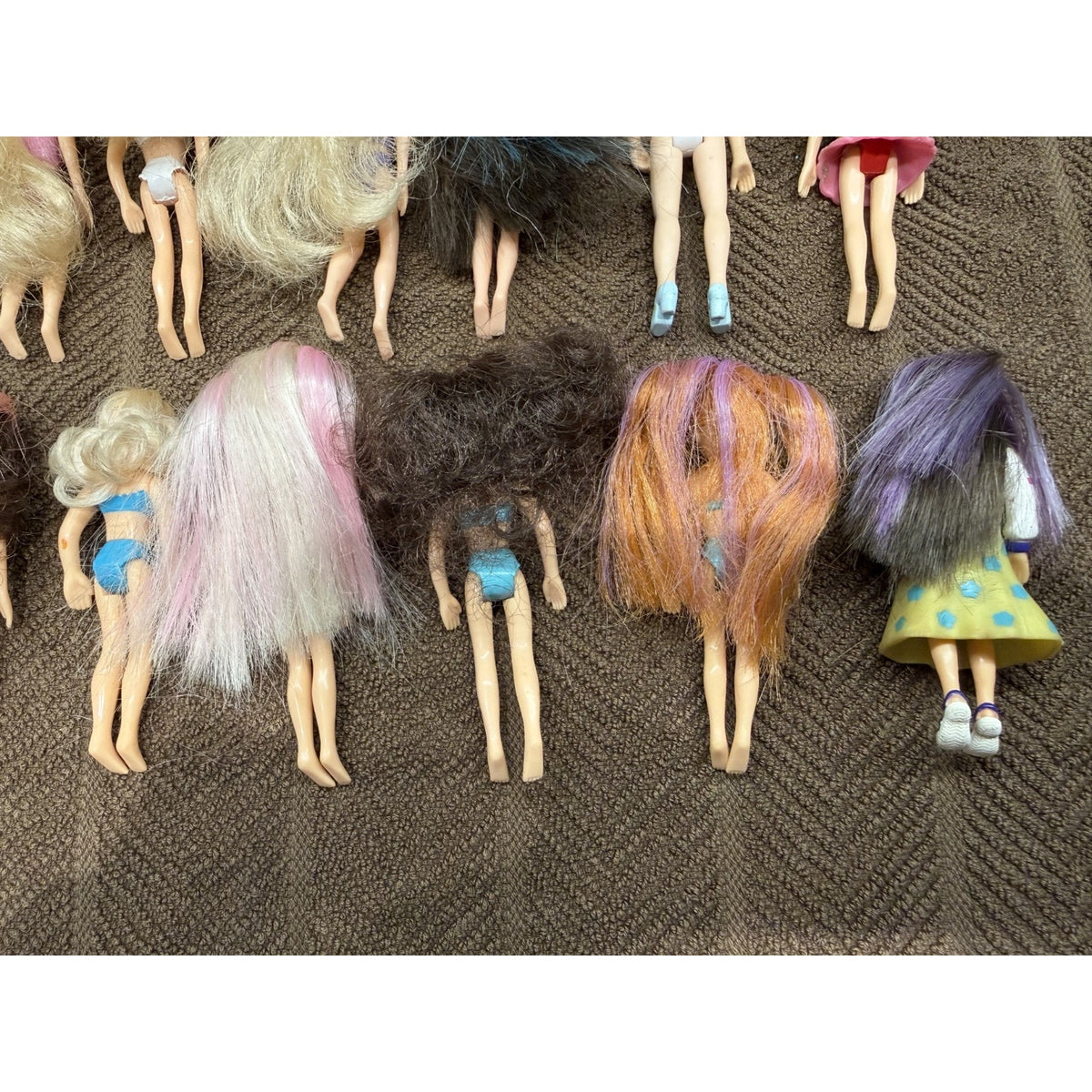 18 Pc Polly Pocket Dolls Vintage 2000's with Brushable hair 3.75" tall