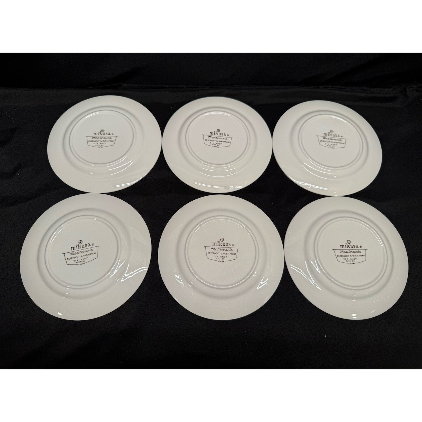 Rare Vintage Mikasa Blue Green Mediterrania 7.75” Salad Plates Set of 6 top knot