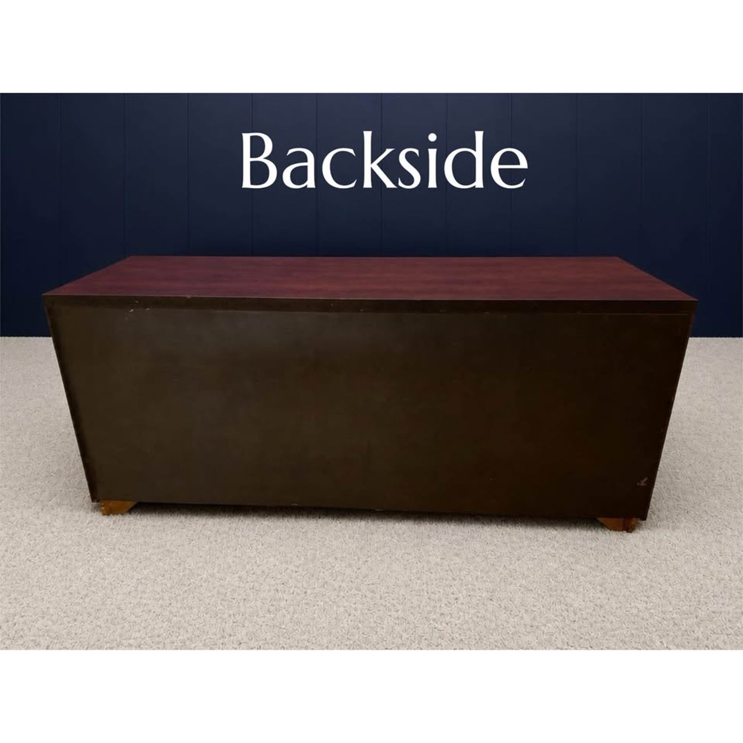 Mid century modern campaign style 9 drawer dresser/credenza brass handles