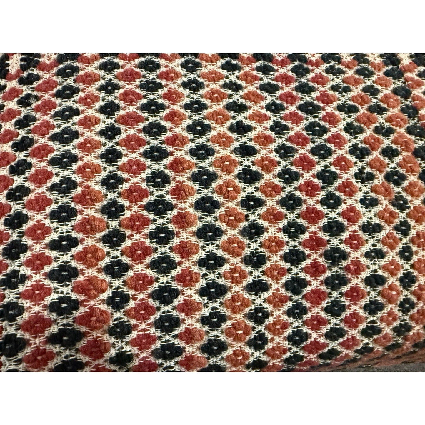 Antique Wool Overshot Coverlet Handwoven 4 Pattern Red Black White Full/queen