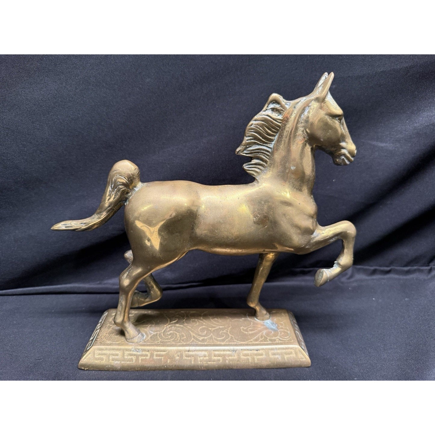 Williamsburg Pottery Factory Solid Brass Horse Statue Vintage 10” Equestrian