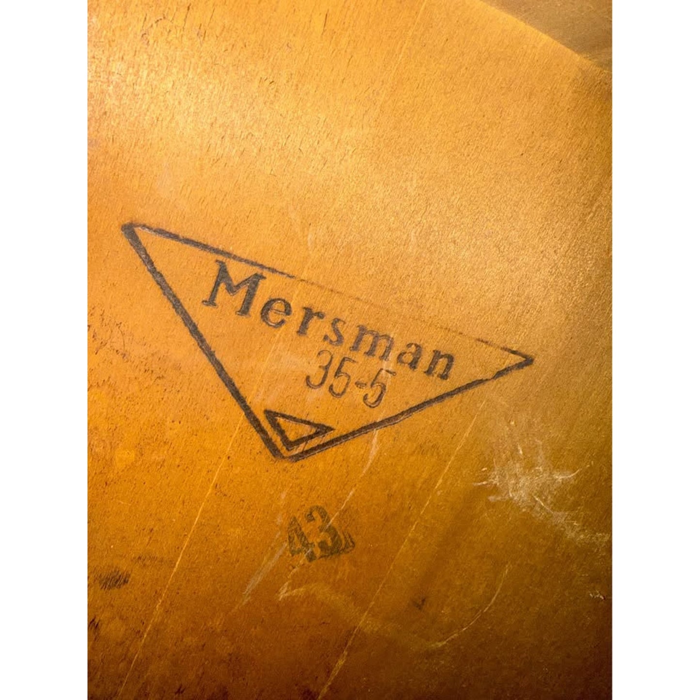Vintage mersman round 2 tier walnut end table/side table with tapered legs
