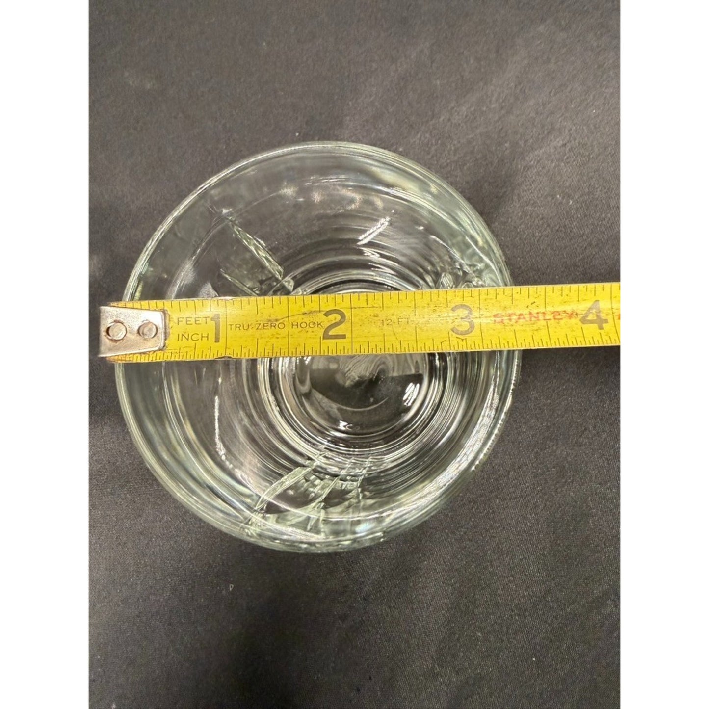 Set of 6 clear old fashioned whisky rocks glasses 4" small tumblers round USA