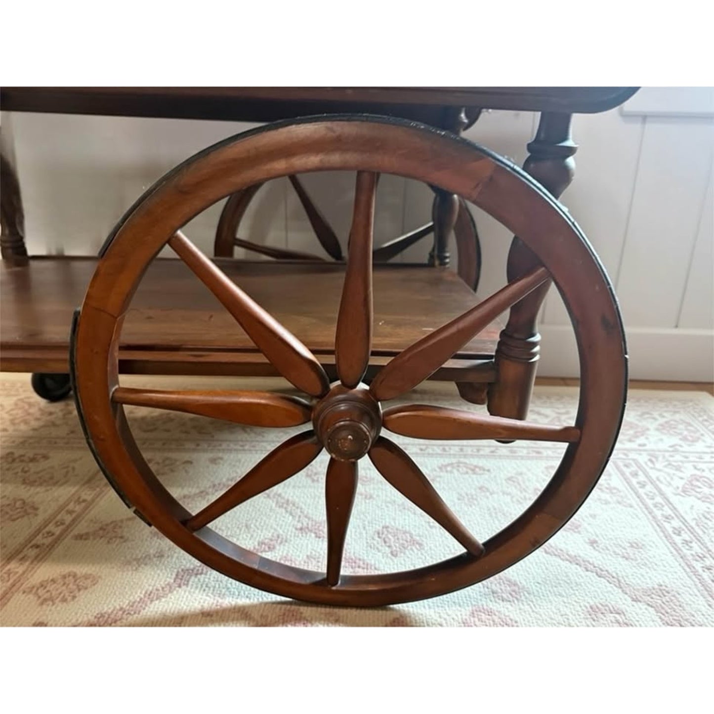 Vintage early American wooden tea cart