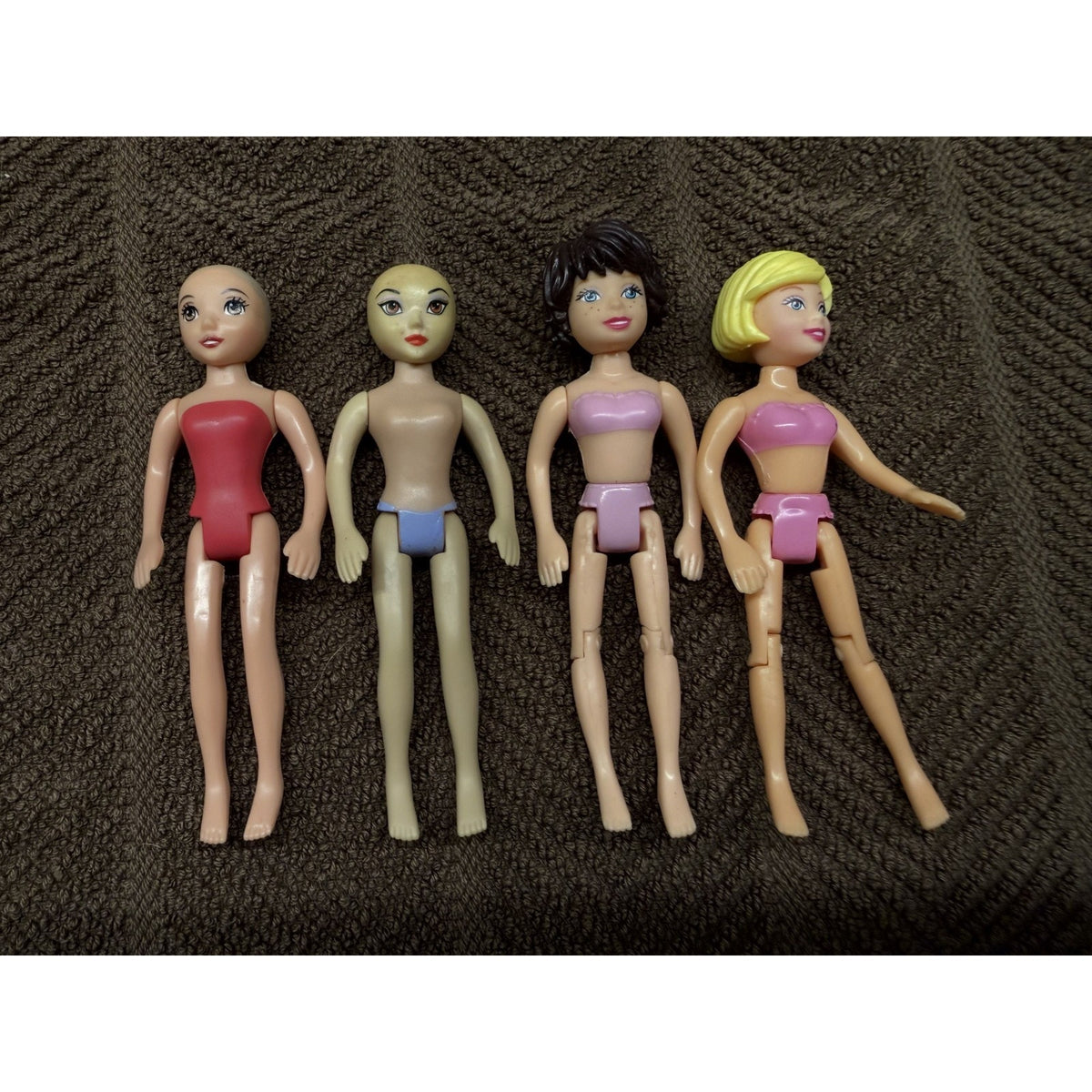 34 Pc Polly Pocket Dolls Including 2 Rick Dolls & Disney 3.5-4" tall Vintage