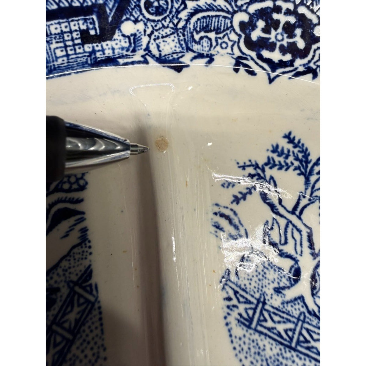 Set of 3 Blue Willow Divided Plates/Grill Plates Made in Poland 10.75" Vintage