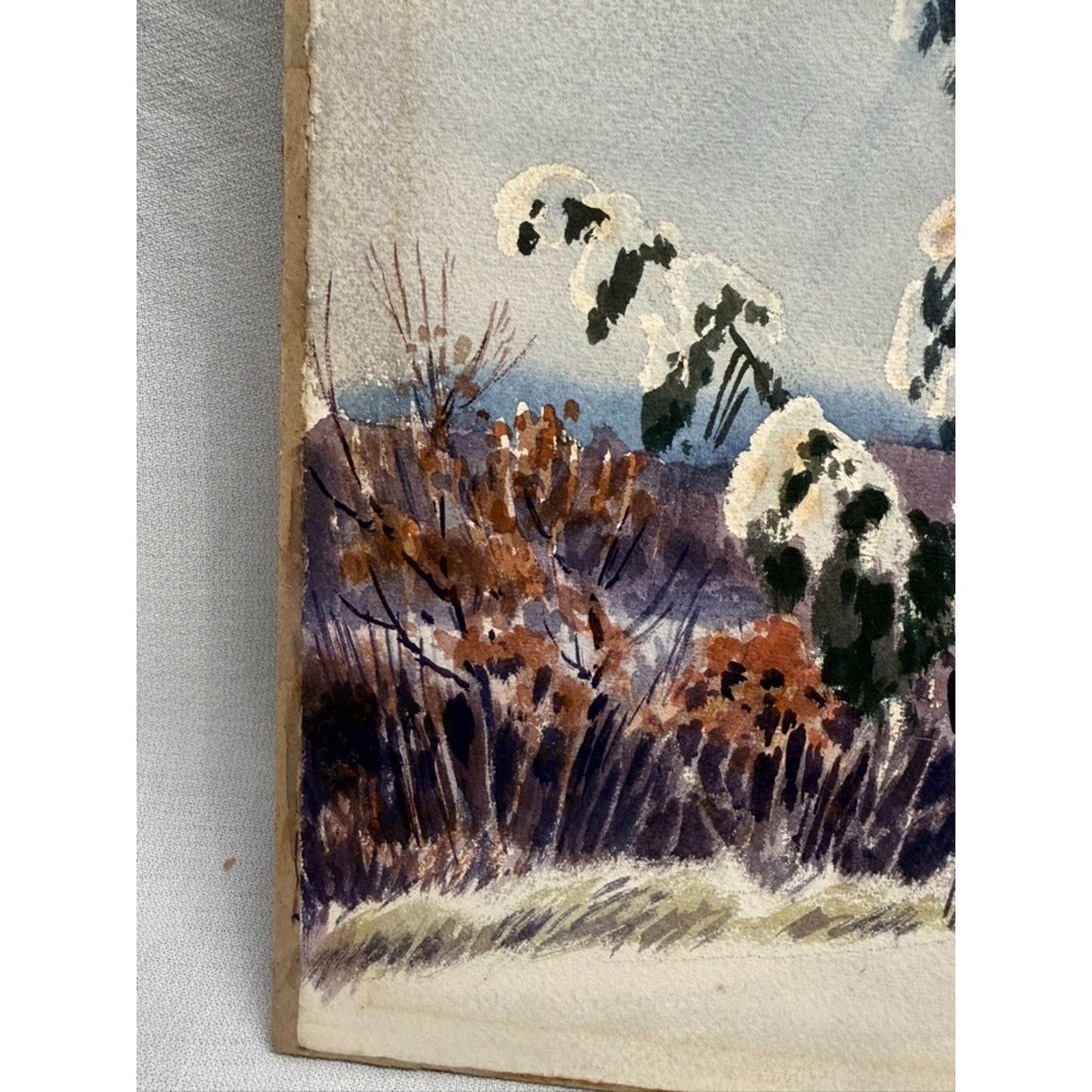 Charles Gordon Harris "Winter Morning" Watercolor Painting Landscape Snow VTG