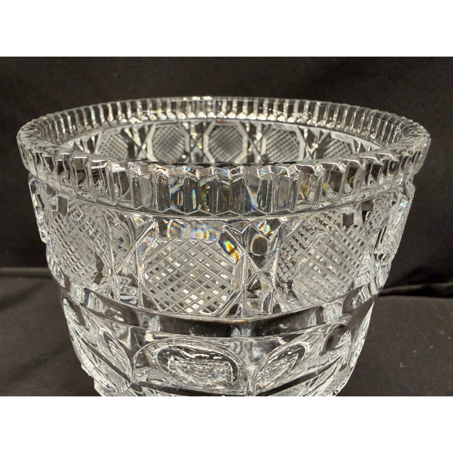 Vintage Bohemia Crystal Pedestal Candy Dish/ Centerpiece Dish square base 5.5"