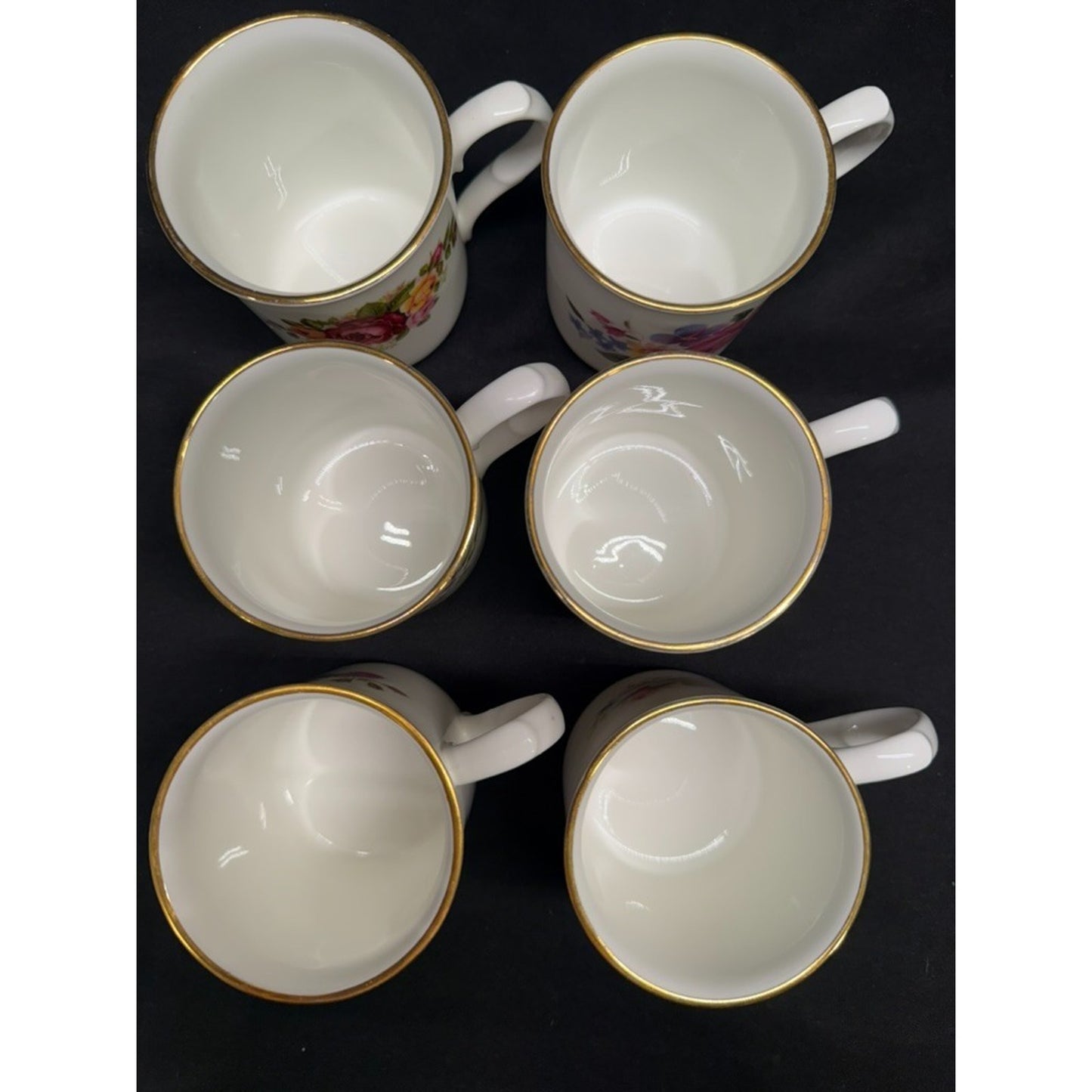 Set of 6 Sadler Wellington Fine Bone China Floral Coffee Tea Mugs Vintage 3.5"