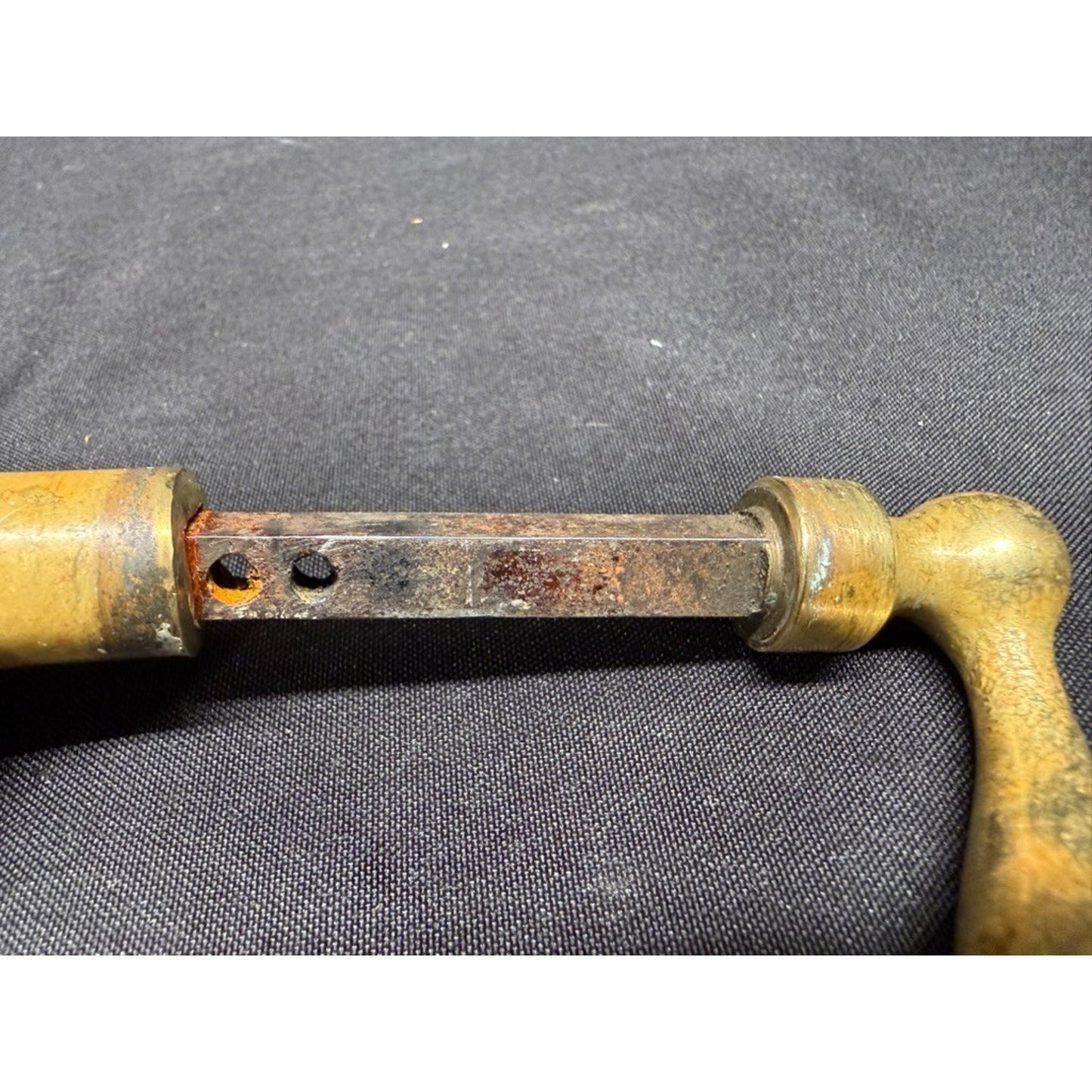 Antique 1880's Brass Doorknob with Drop Lever Handle Set architectural Salvage