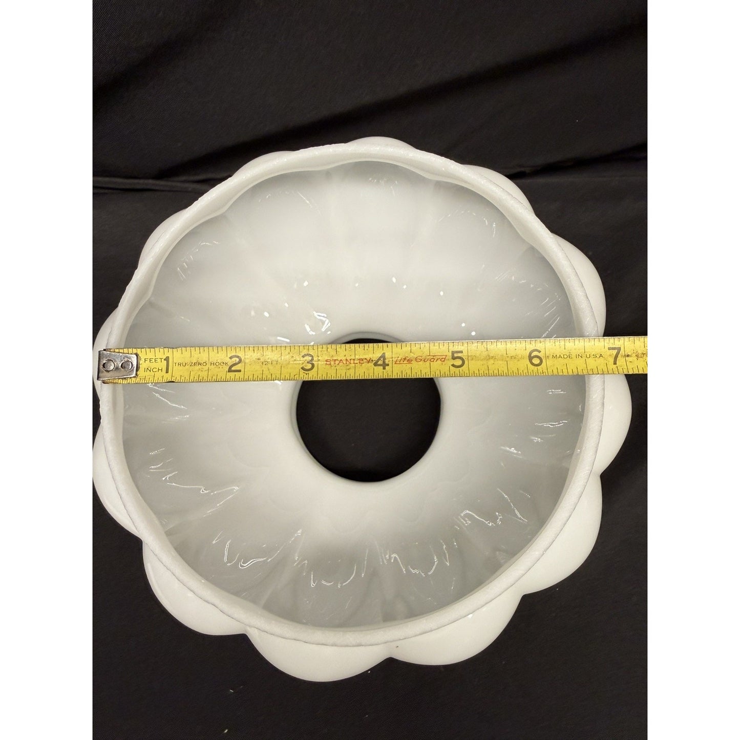 B & P opal White milk glass Melon shade style student Lamp Shade hand blown 6”