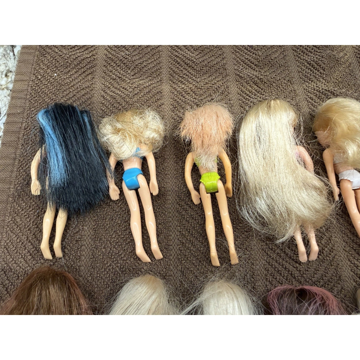18 Pc Polly Pocket Dolls Vintage 2000's with Brushable hair 3.75" tall