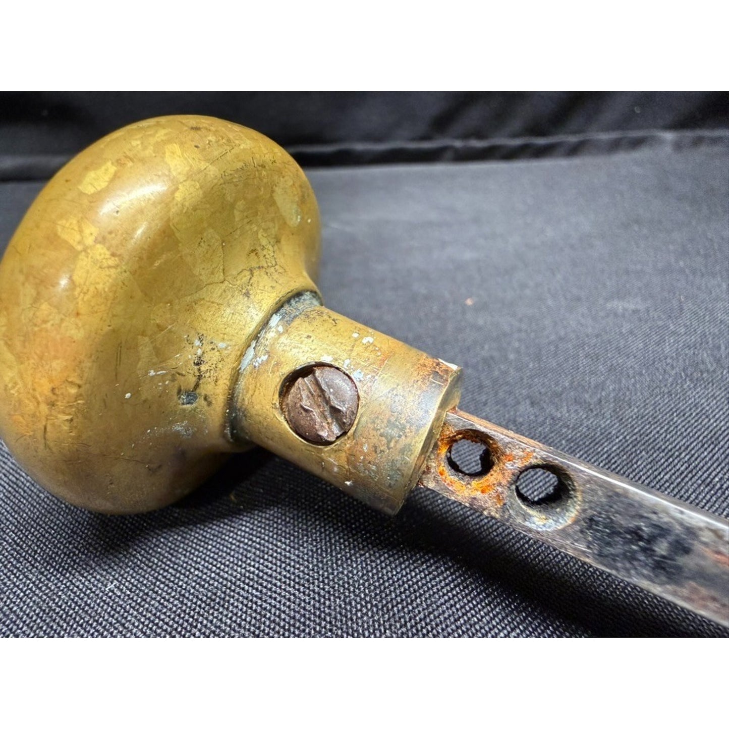 Antique 1880's Brass Doorknob with Drop Lever Handle Set architectural Salvage