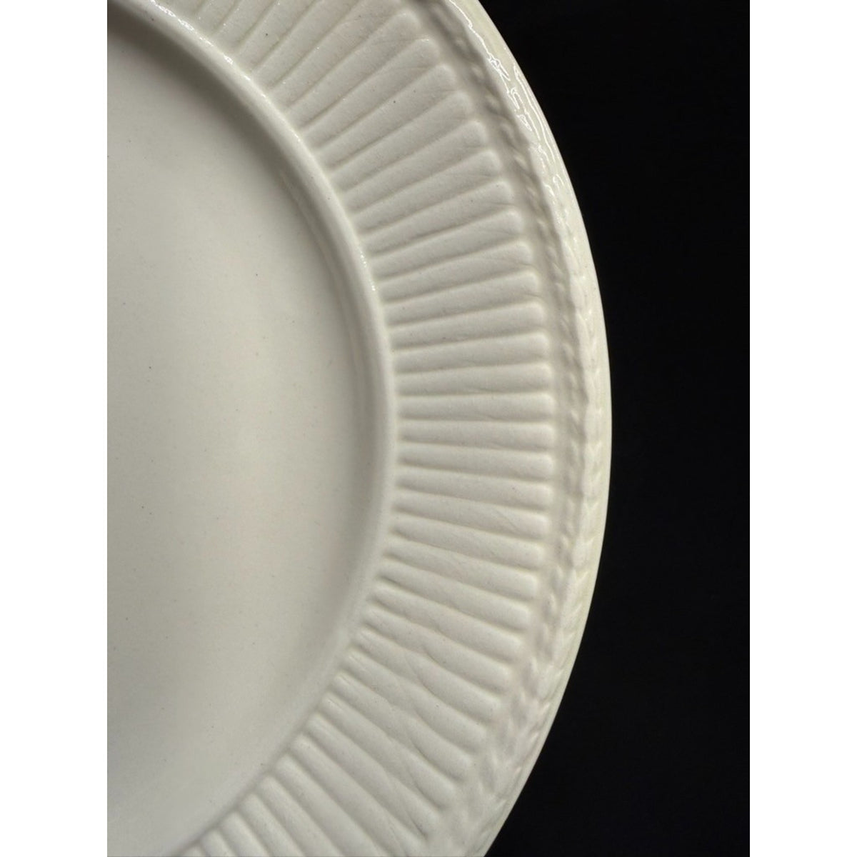 Set of 7 Wedgwood Edme Cream/ White Round Salad Plates Lined Rim 8.25" Vintage