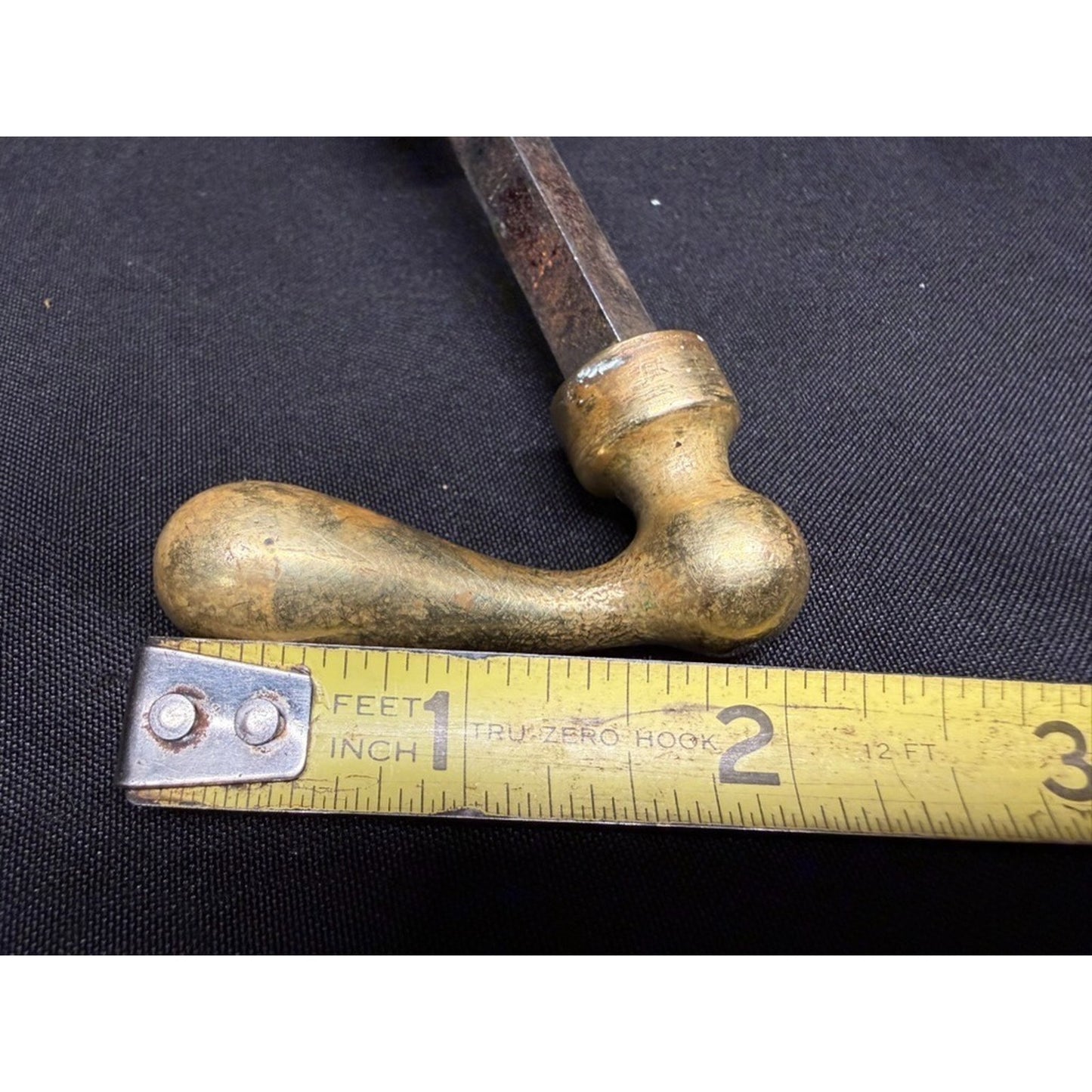 Antique 1880's Brass Doorknob with Drop Lever Handle Set architectural Salvage