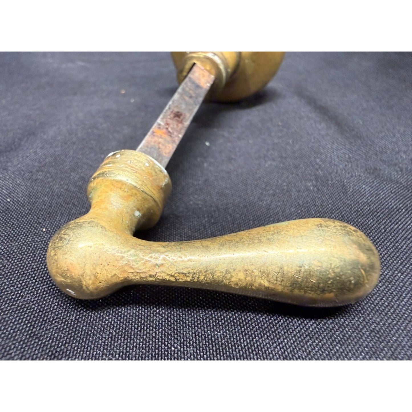 Antique 1880's Brass Doorknob with Drop Lever Handle Set architectural Salvage
