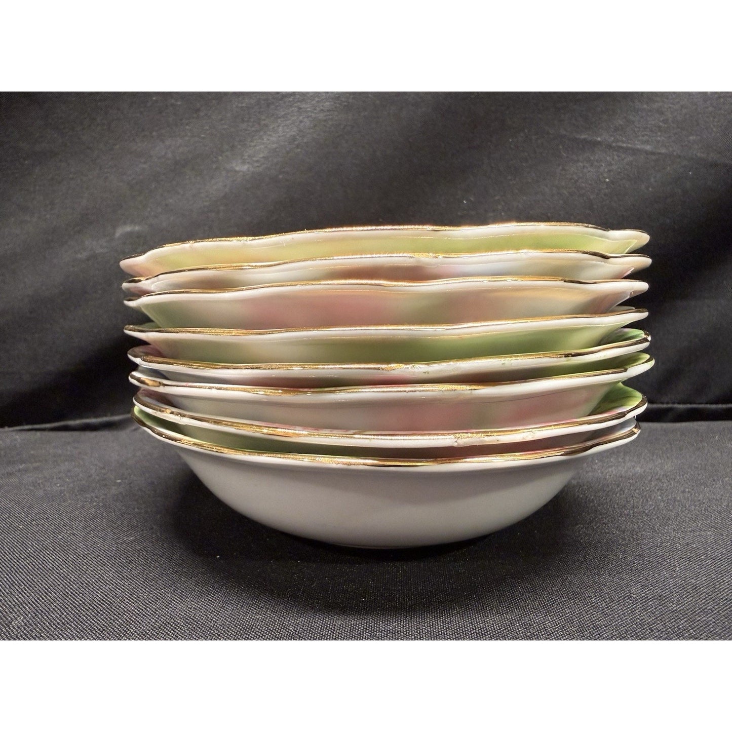 8 Royal Albert England Blossom Time 5.25” Berry Bowls Scalloped Rim Pink Vintage