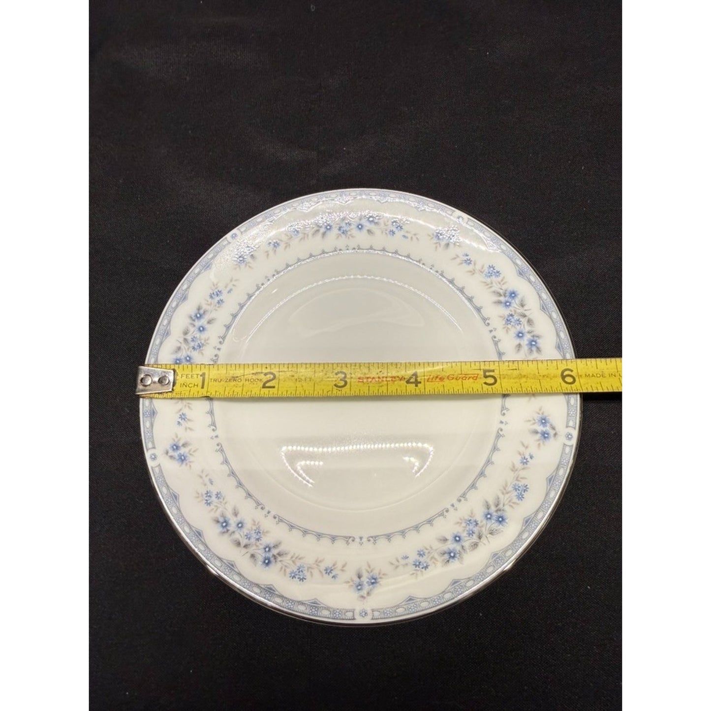 Set of 6 Wedgwood 6" Bread Plates Gardenia Blue w/Platinum Trim discontinued
