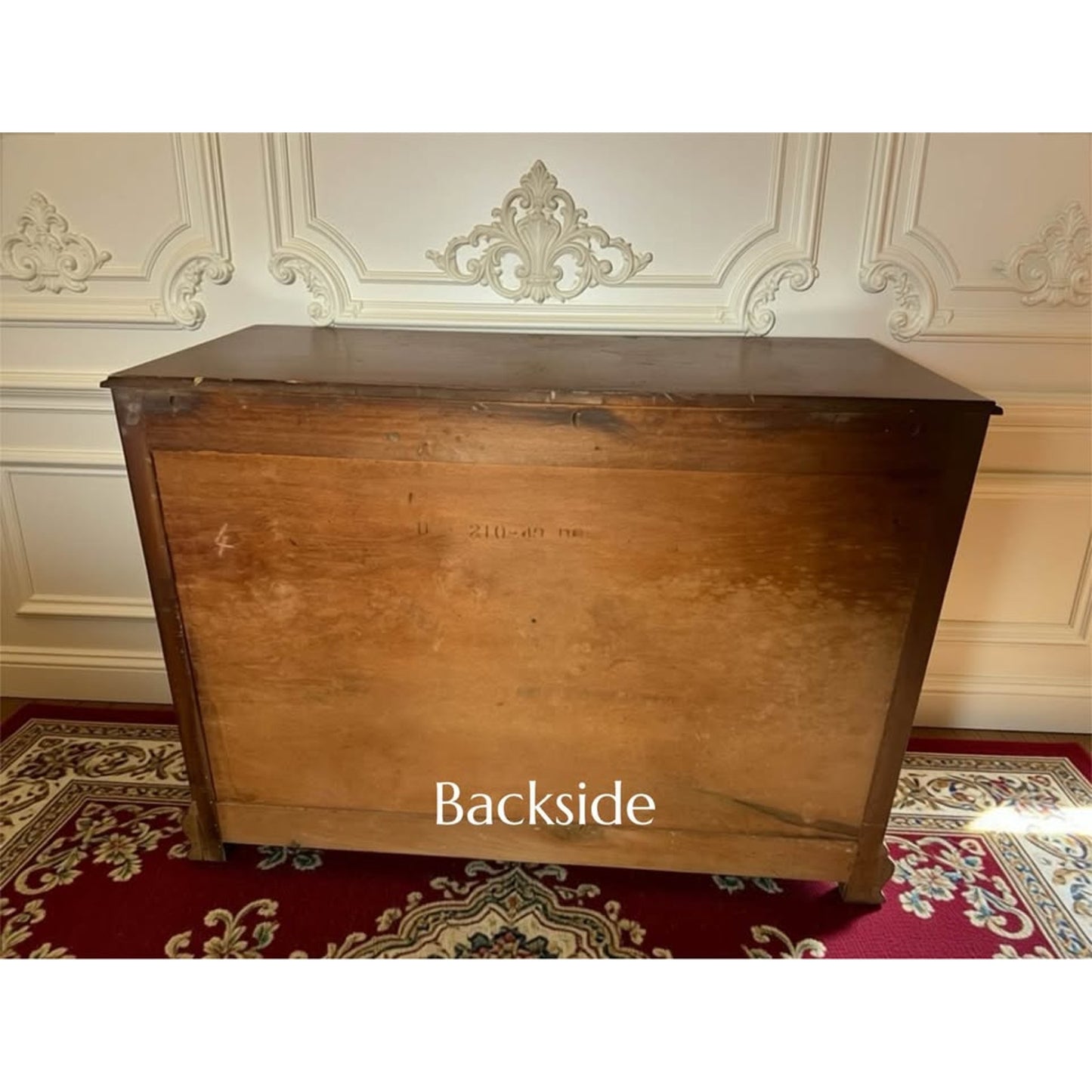 Antique mahogany 6 drawer solid wood dresser with ornate carvings