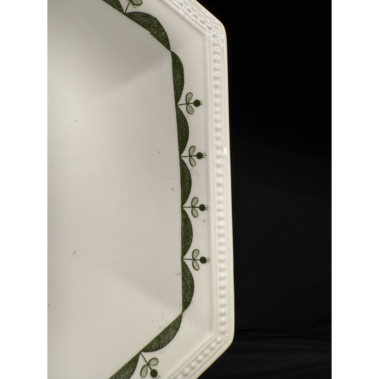 Set of 2 Johnson brothers Greenfield oval/ octagon platters 13.75” & 15.25” VTG