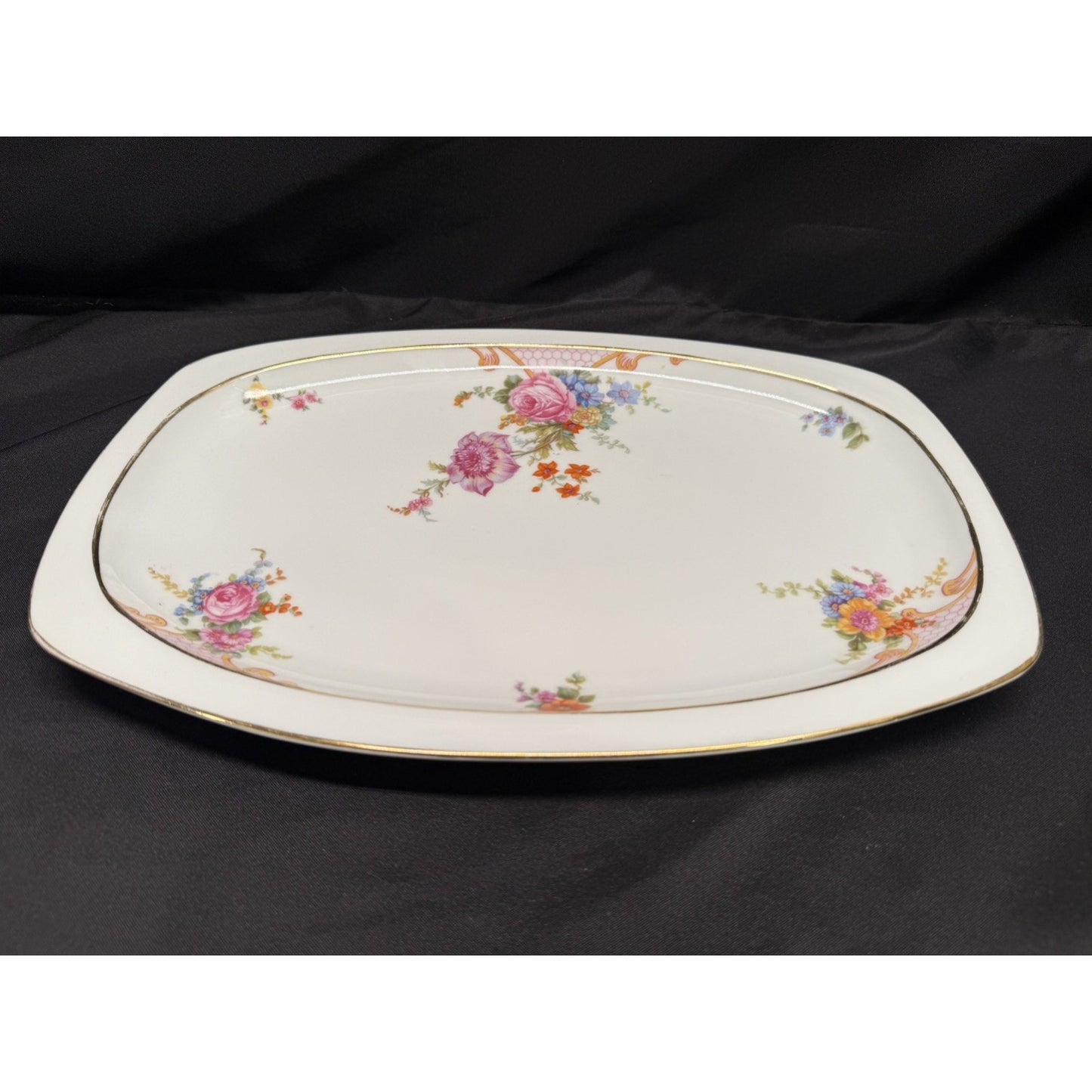 Epiag Czechoslovakia Vintage bridal rose Oval Serving Platter 14.5” porcelain