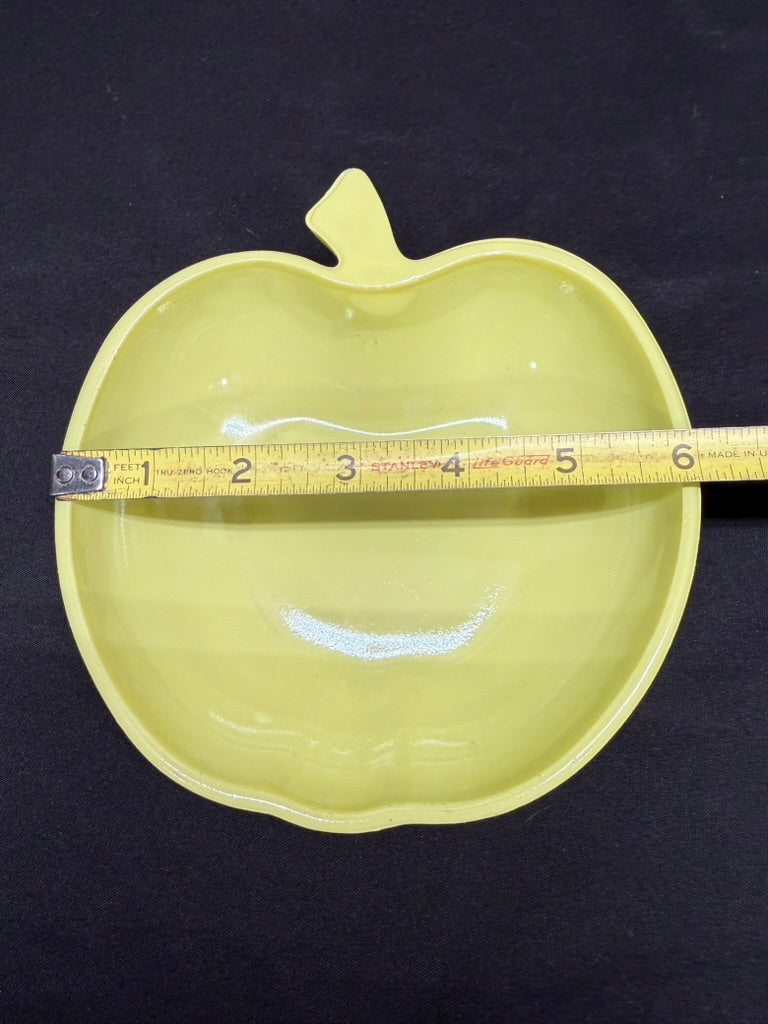 Vintage Hazel Atlas Apple Shaped Salad Serving Bowl Set 7 Piece Set 1950’s Green