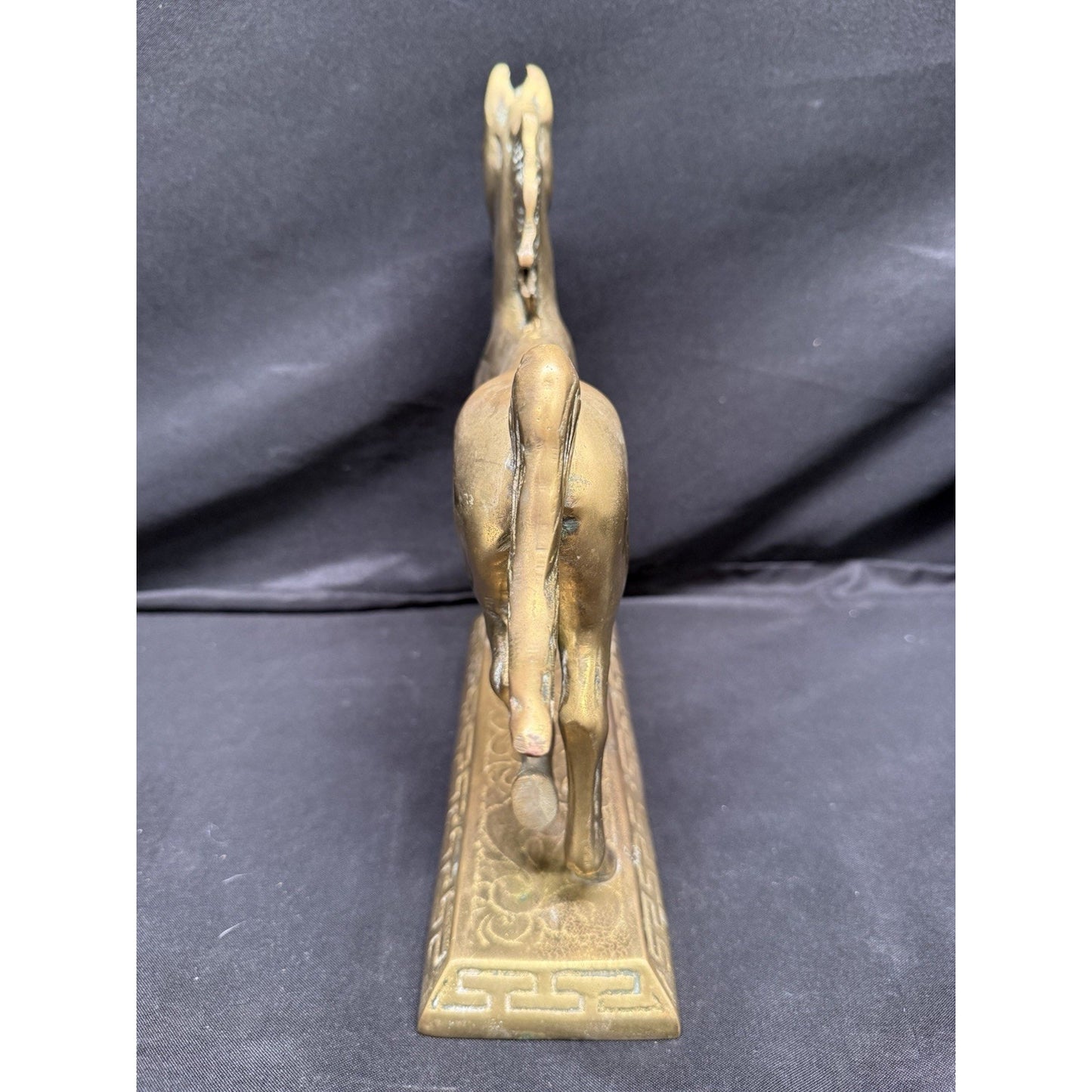 Williamsburg Pottery Factory Solid Brass Horse Statue Vintage 10” Equestrian