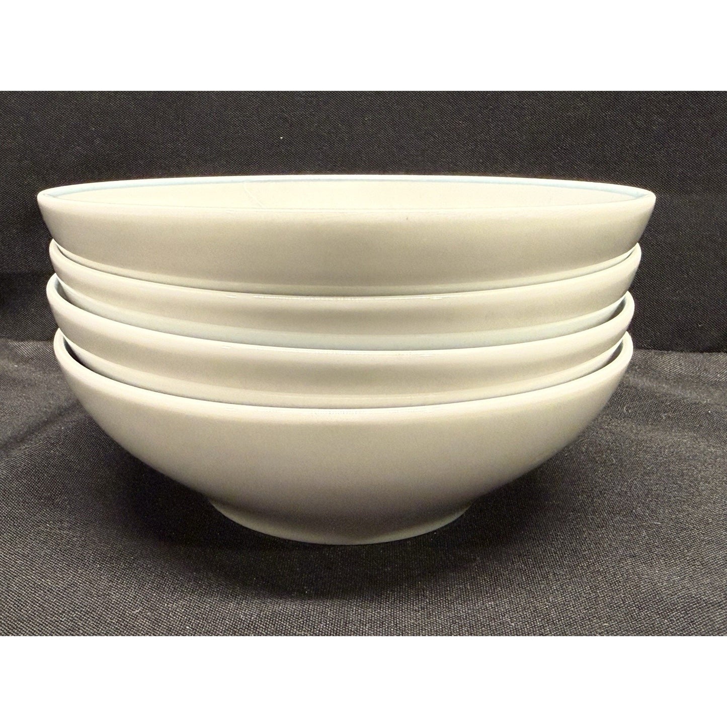 Franciscan Blue Fancy Stoneware Berry snack Bowls Blue White 5” X 1.5” Set Of 4