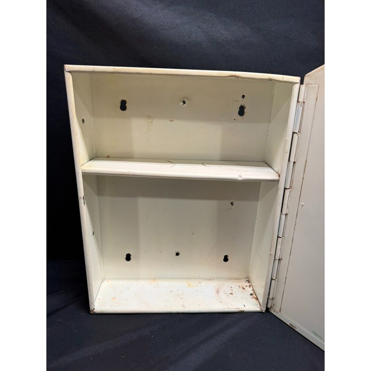 Vintage 1950's metal medicine cabinet with mirror wall mount farmhouse art deco