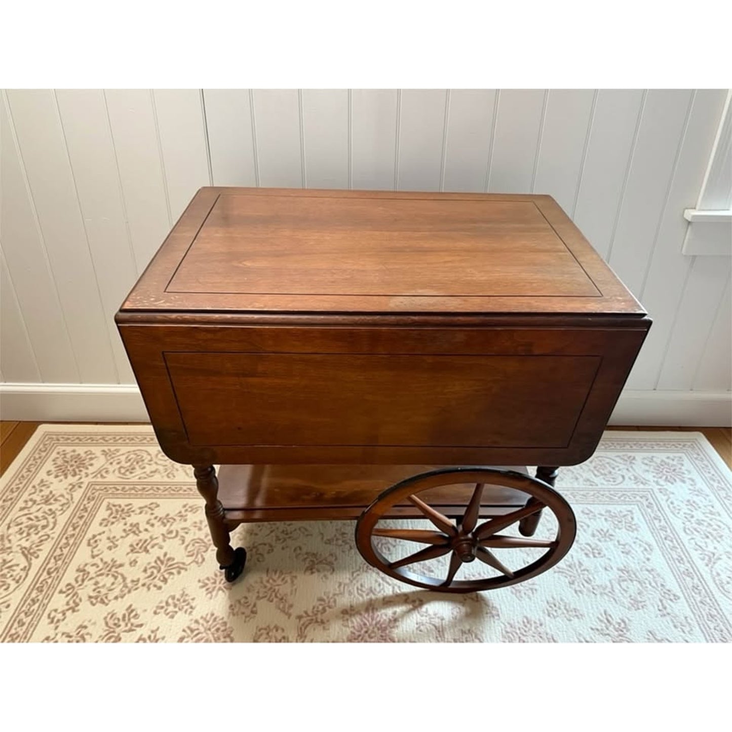 Vintage early American wooden tea cart