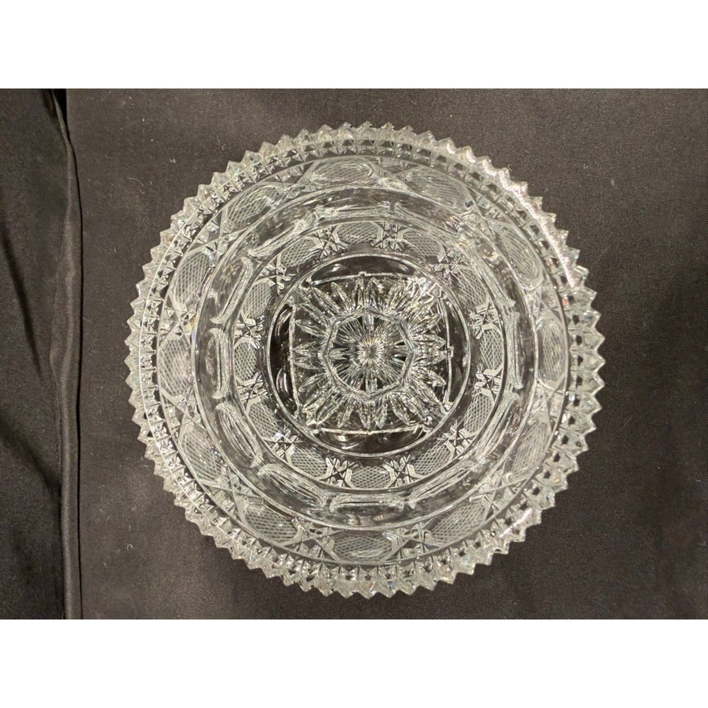 Vintage Bohemia Crystal Pedestal Candy Dish/ Centerpiece Dish square base 5.5"