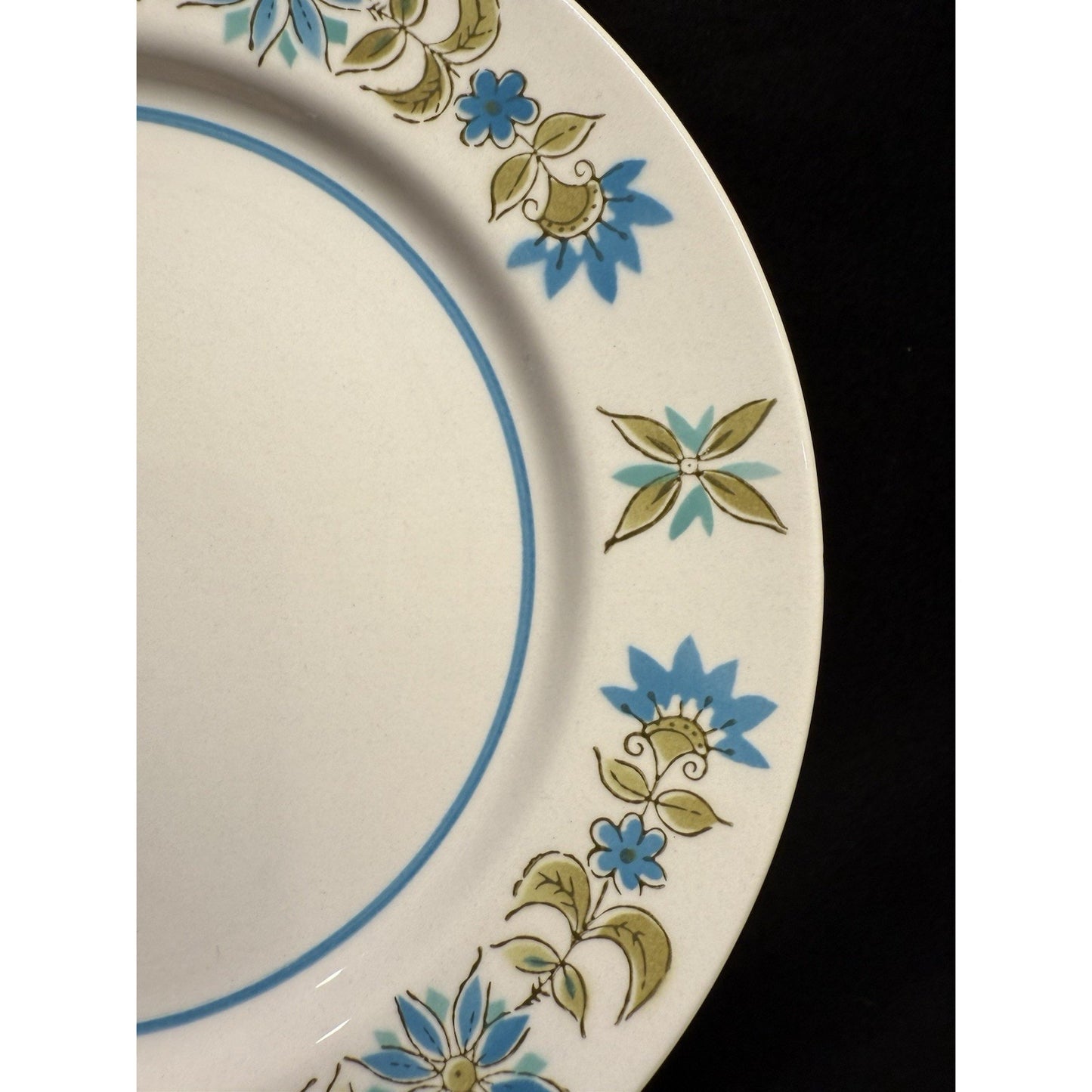 Rare Vintage Mikasa Blue Green Mediterrania 7.75” Salad Plates Set of 6 top knot