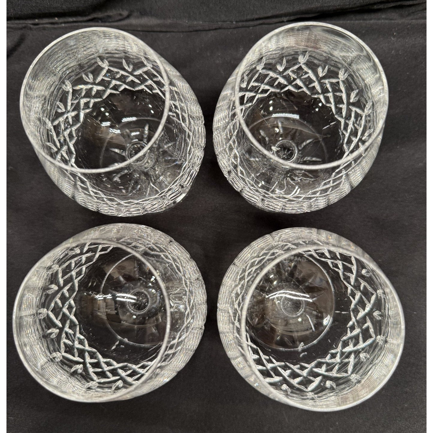 Set of 4 Galway Irish Lead Crystal Longford Brandy Snifter Glasses 5" tall VTG