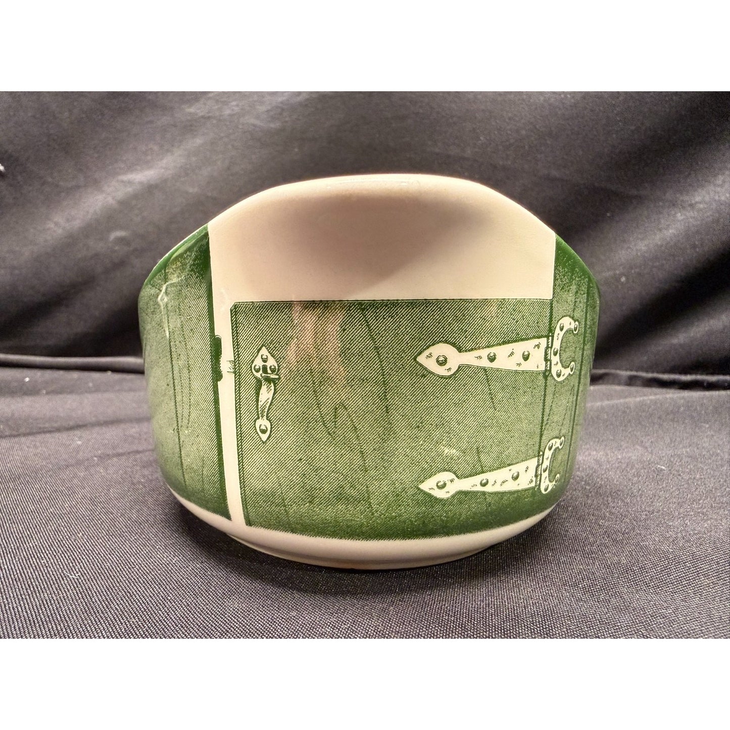 Vintage Royal China "Colonial Homestead" Green white creamer sugar gravy boat