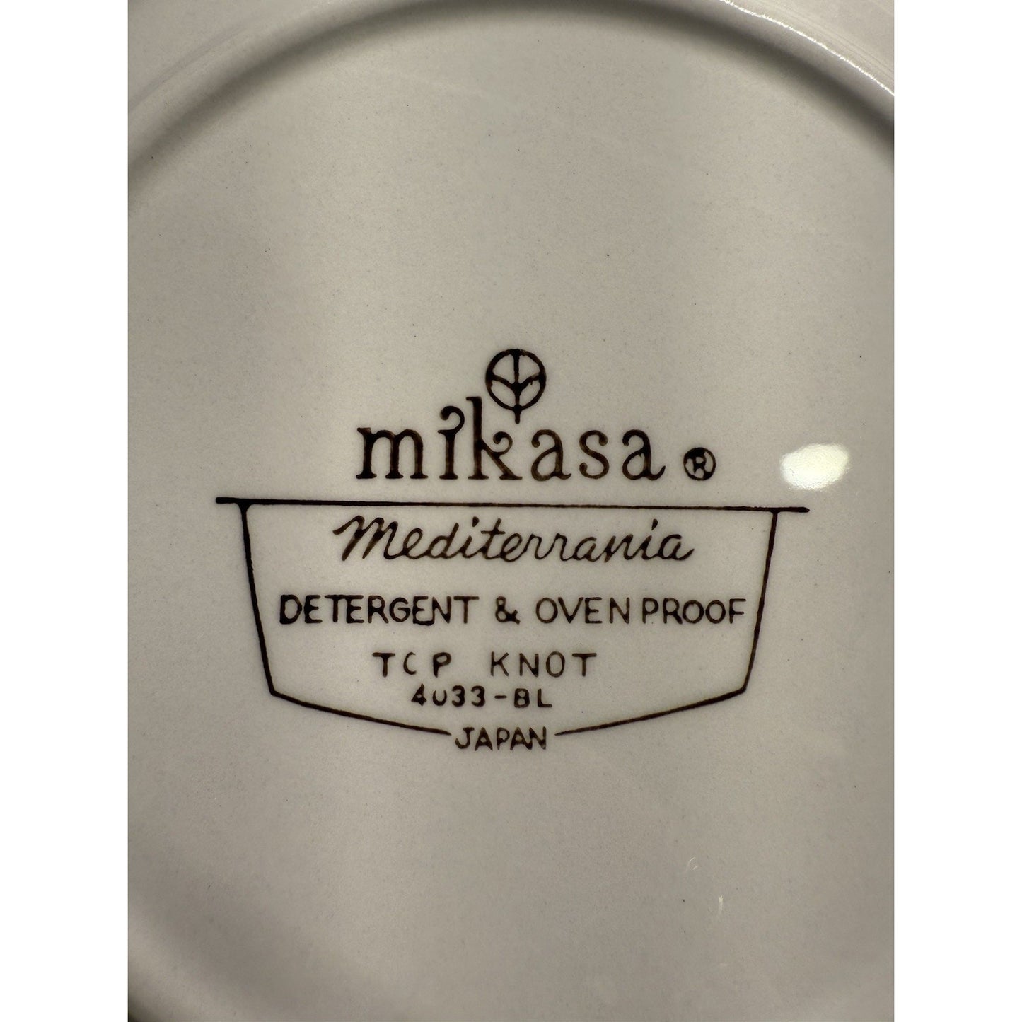 Rare Vintage Mikasa Blue Green Mediterrania 7.75” Salad Plates Set of 6 top knot