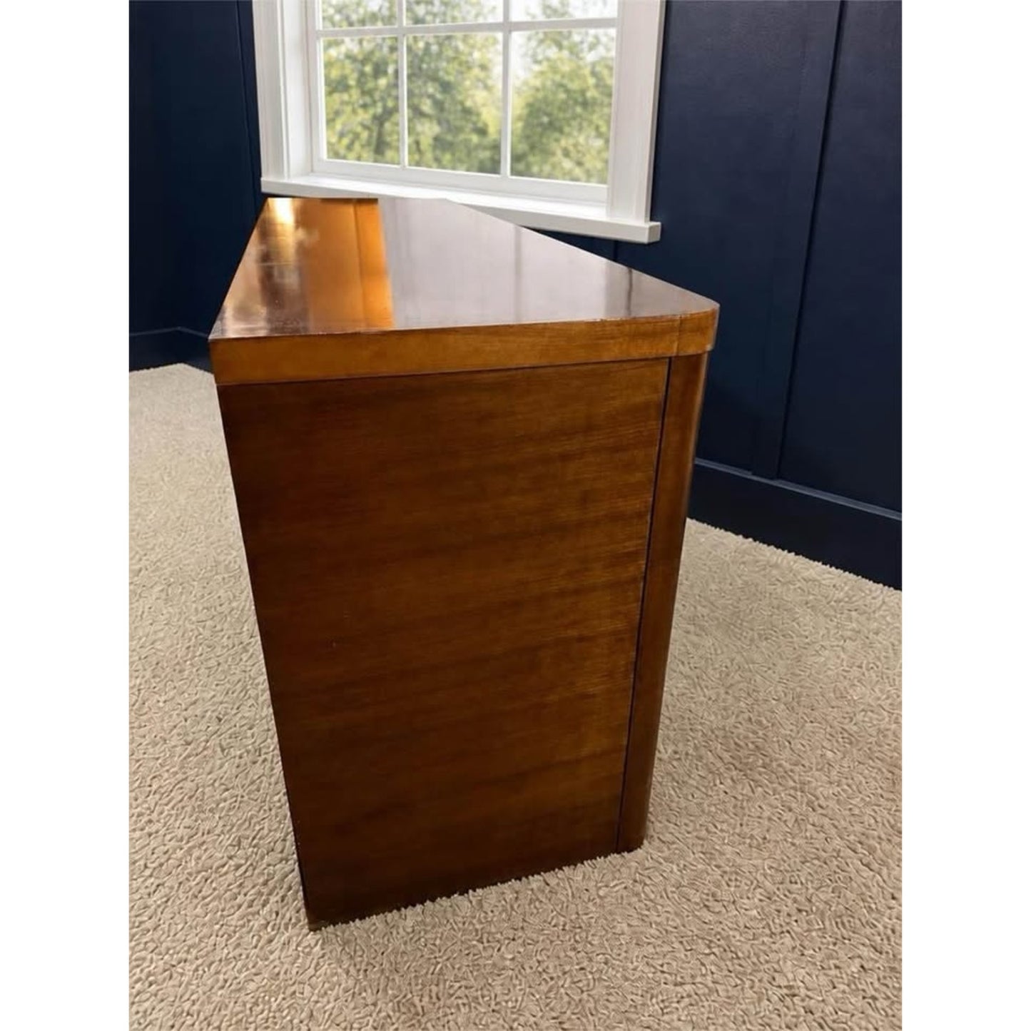 Mid century modern campaign style 9 drawer dresser/credenza brass handles