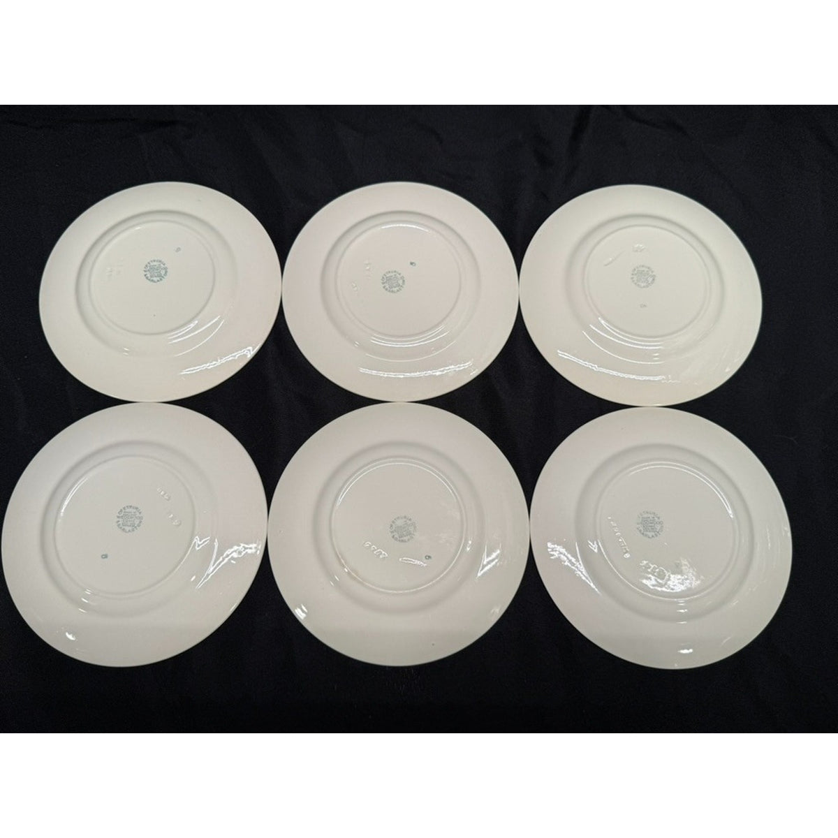 Set of 6 Wedgwood Edme Cream/ White Round Bread Plates Lined Rim 6.5" Vintage