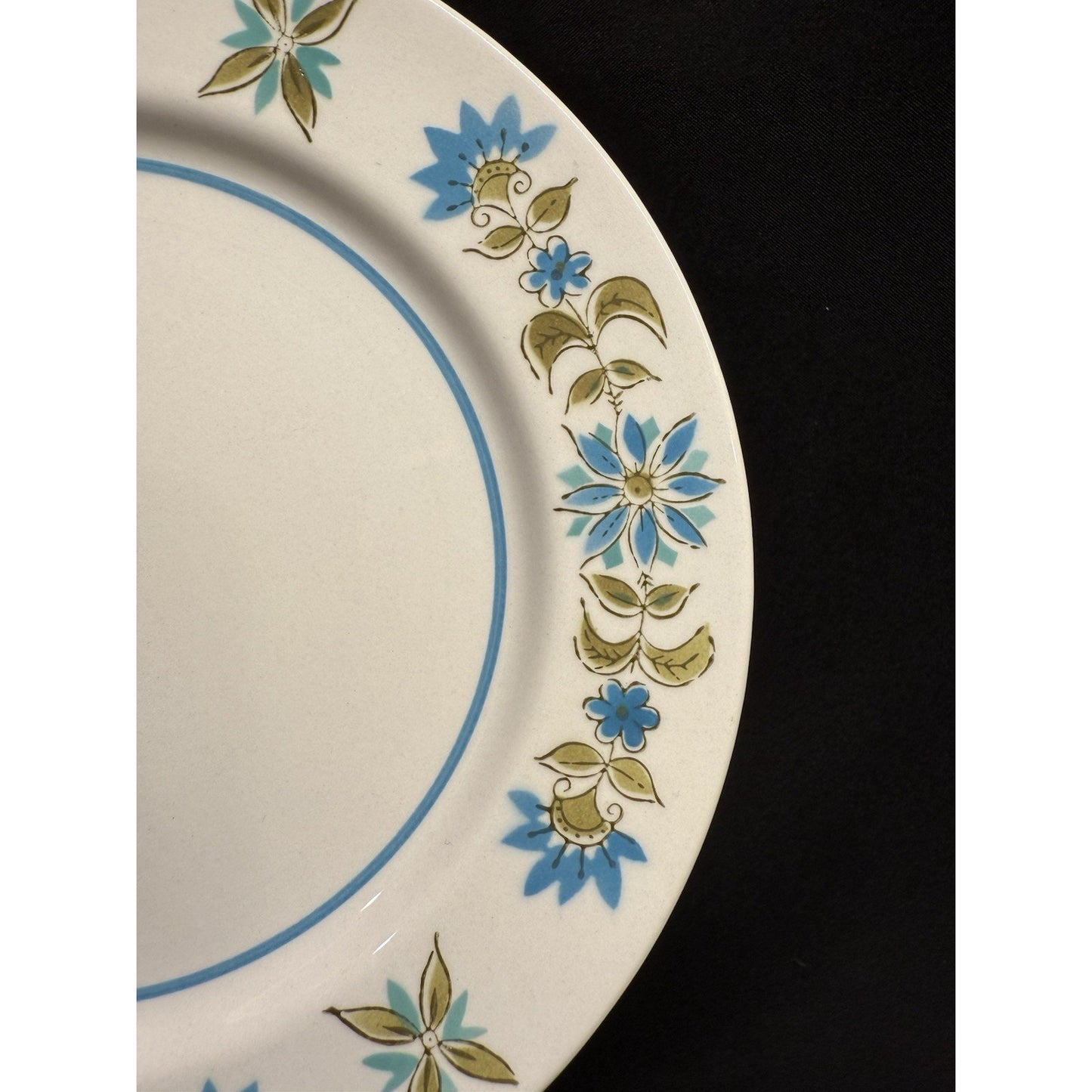 Rare Vintage Mikasa Blue Green Mediterrania 7.75” Salad Plates Set of 6 top knot
