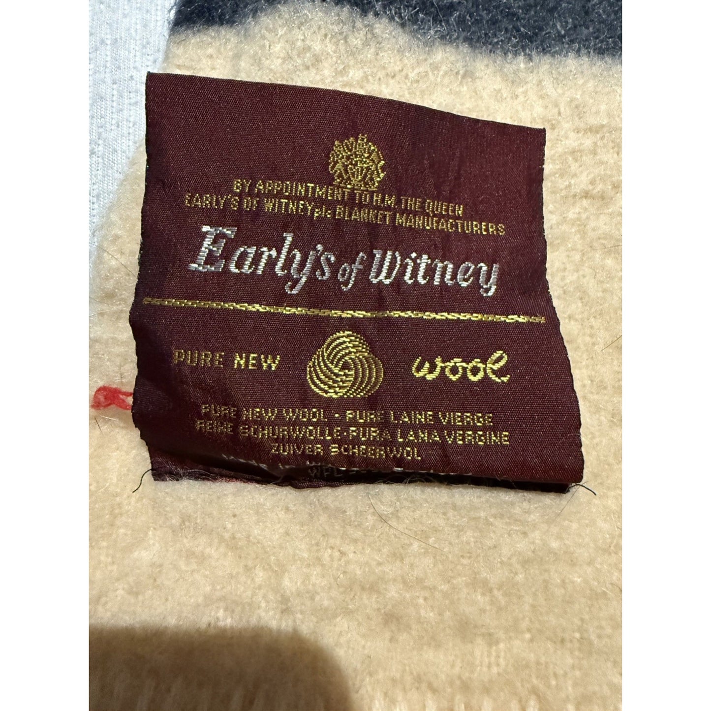 Early's Of Witney 100 percent wool blanket queen/full 86” x 76” vintage stripes