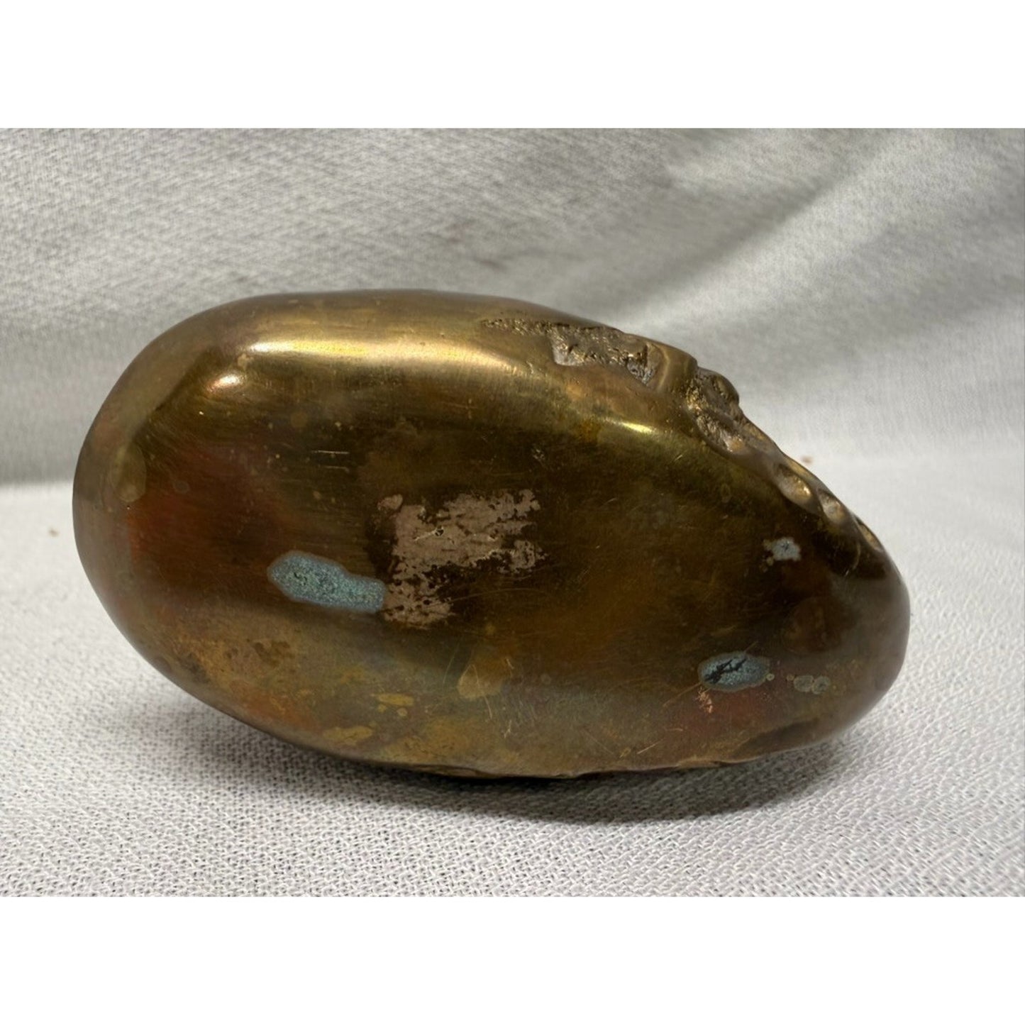 Walter Bosse Mid Century Modern Fish Sculpture Brass Ashtray 1950s 3.5" x2.5"