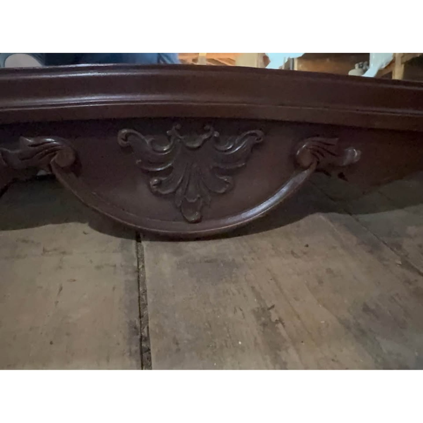 Antique french style mahogany wall mirror with beautifully carved flowers