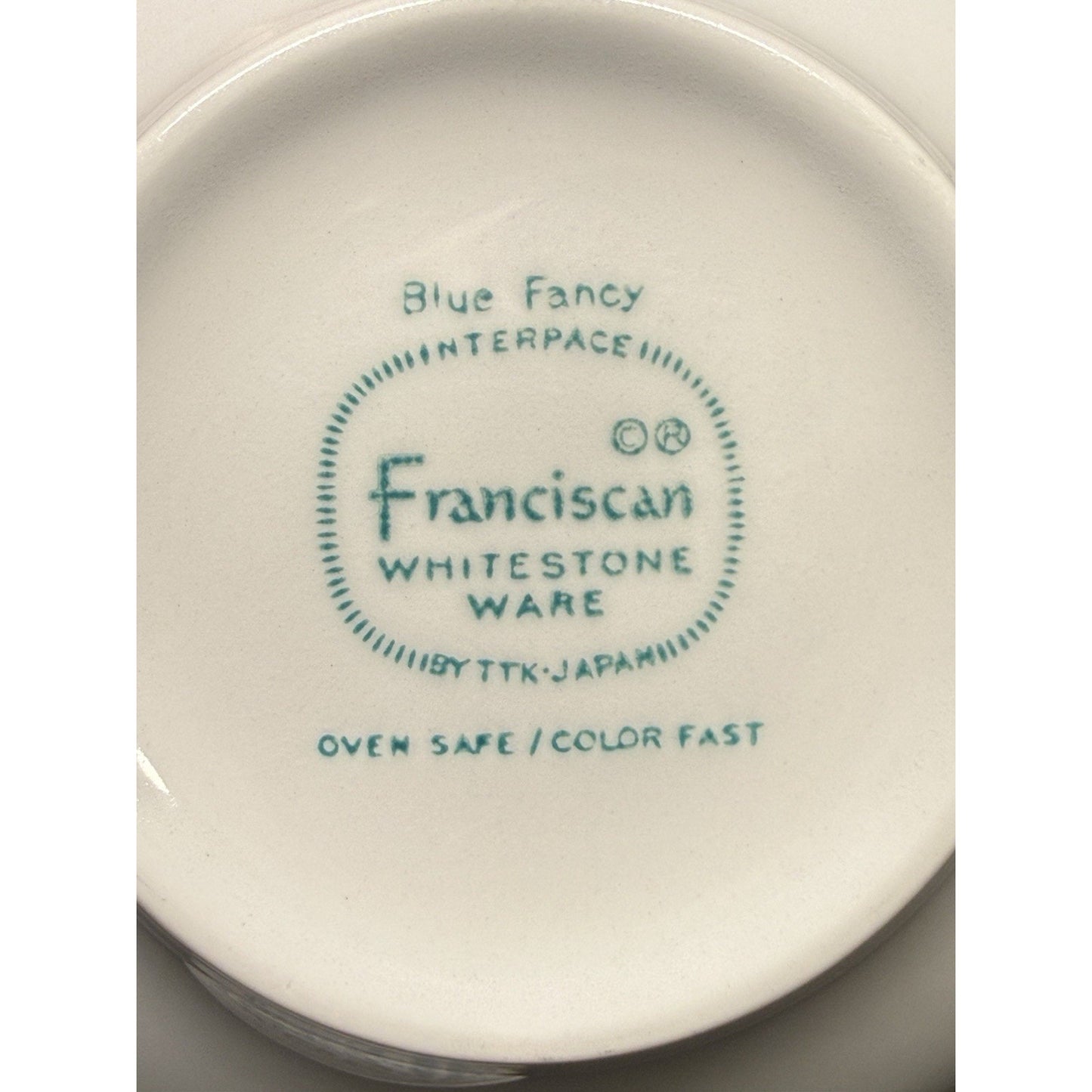 Franciscan Blue Fancy Stoneware Berry snack Bowls Blue White 5” X 1.5” Set Of 4