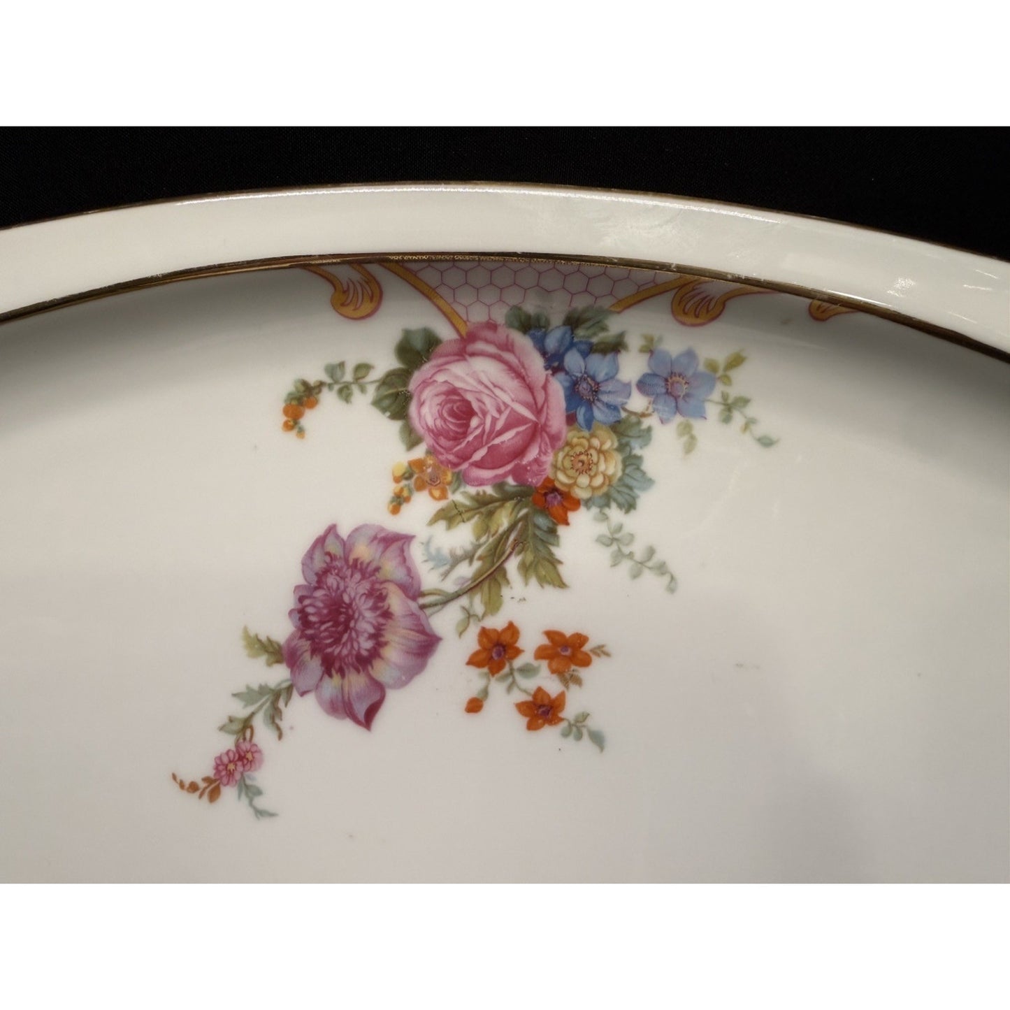 Epiag Czechoslovakia Vintage bridal rose Oval Serving Platter 14.5” porcelain