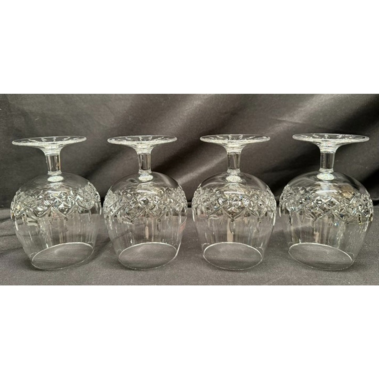 Set of 4 Galway Irish Lead Crystal Longford Brandy Snifter Glasses 5" tall VTG