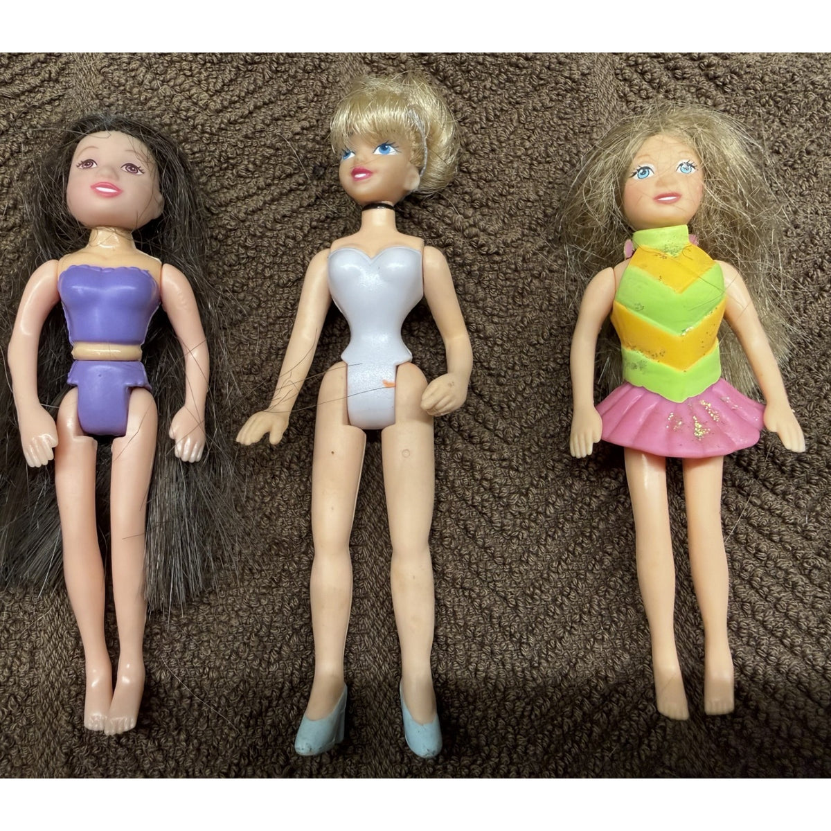 18 Pc Polly Pocket Dolls Vintage 2000's with Brushable hair 3.75" tall