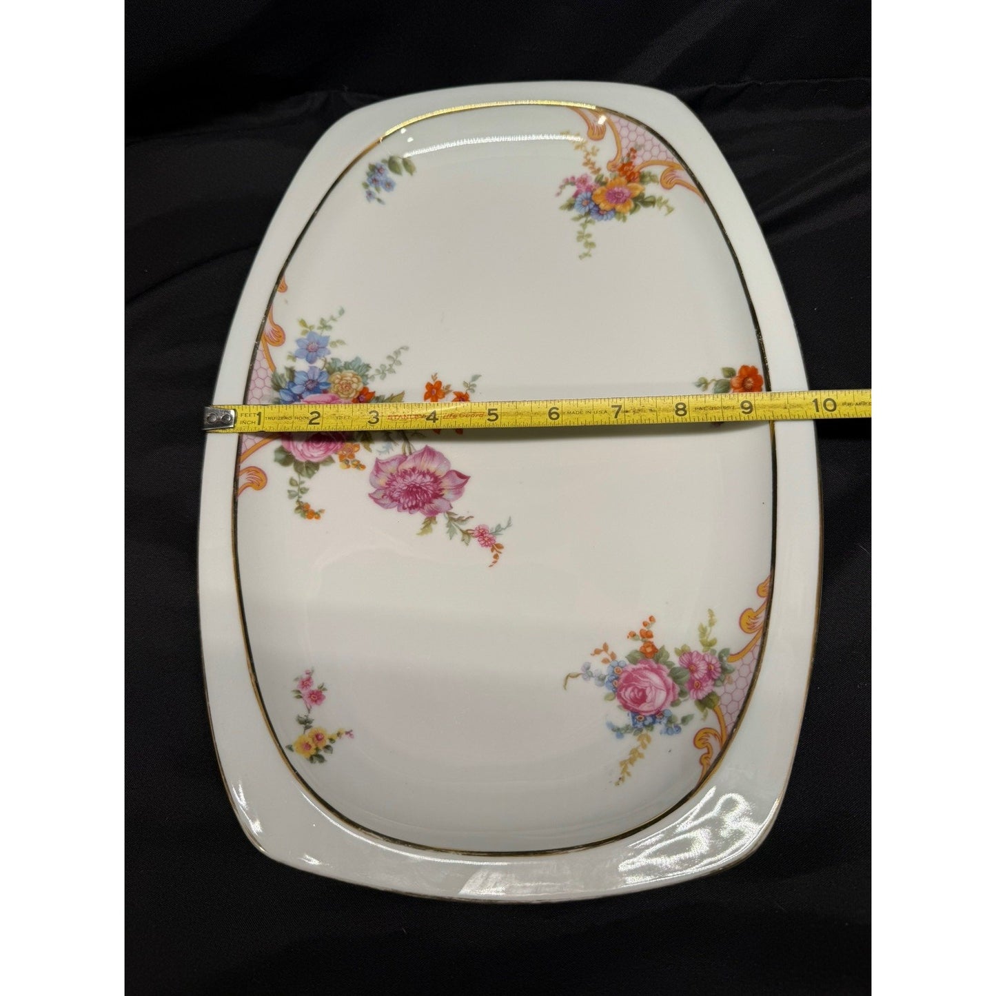 Epiag Czechoslovakia Vintage bridal rose Oval Serving Platter 14.5” porcelain