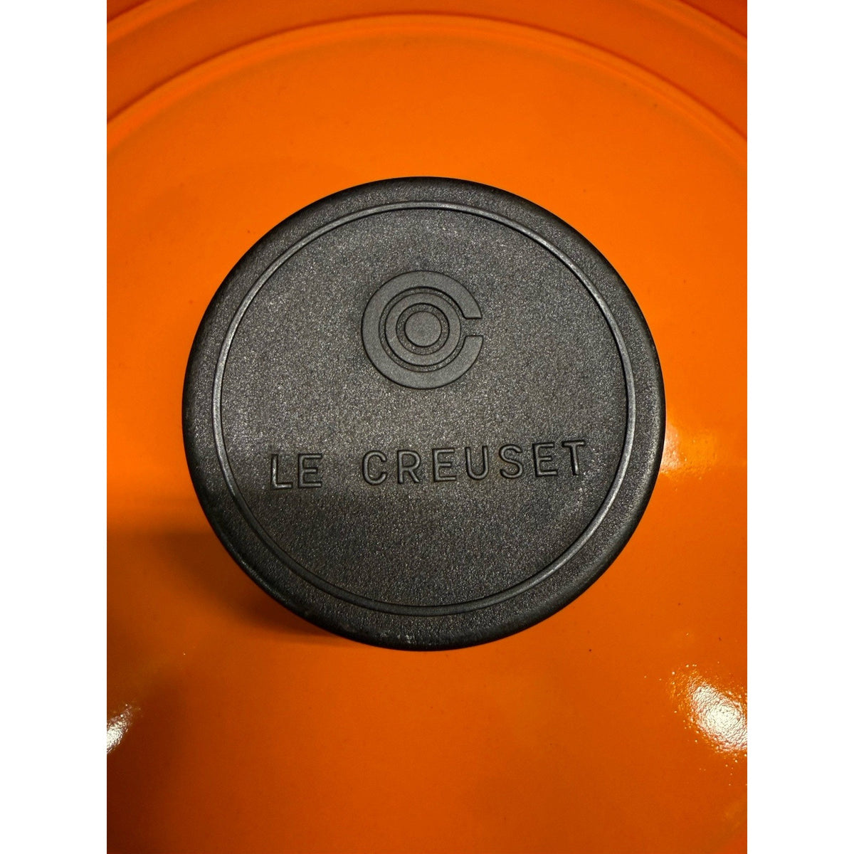 Le Creuset Vintage Enameled Cast Iron Dutch Oven Flame Orange 7.25 Quart 10.25”