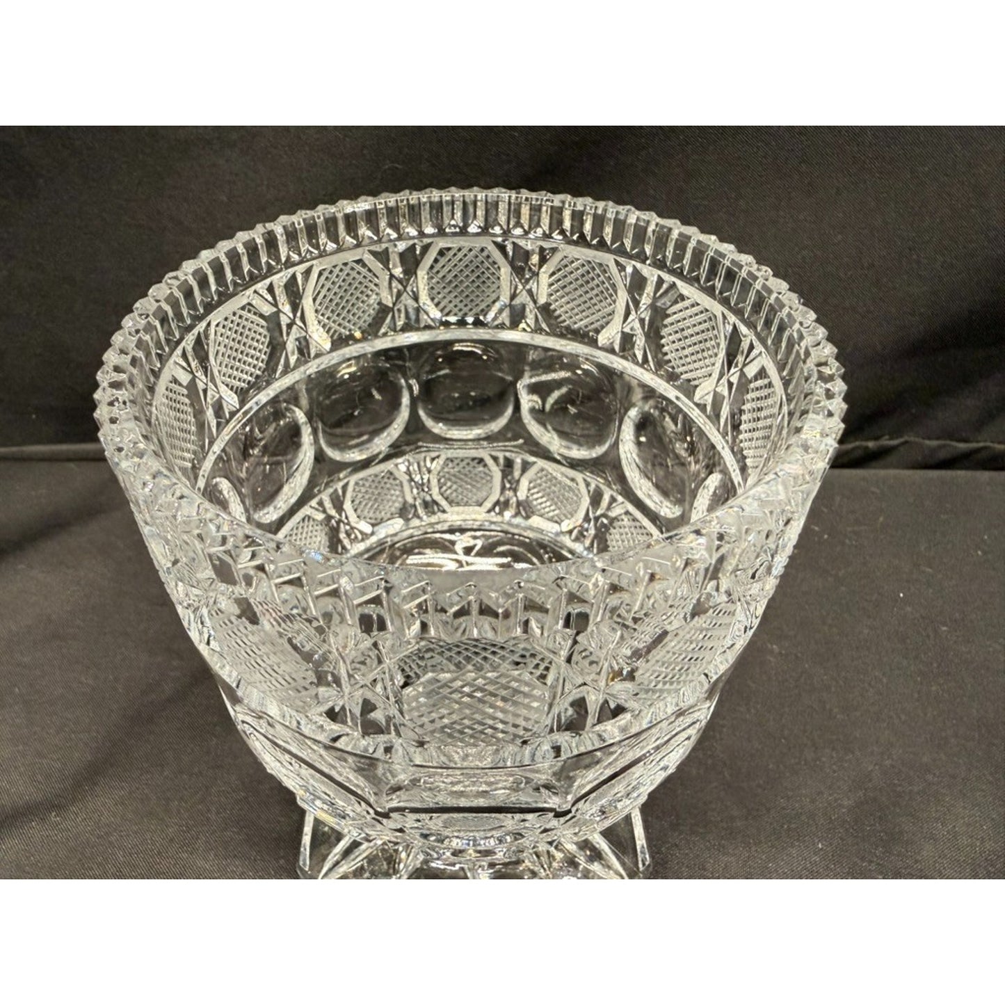 Vintage Bohemia Crystal Pedestal Candy Dish/ Centerpiece Dish square base 5.5"